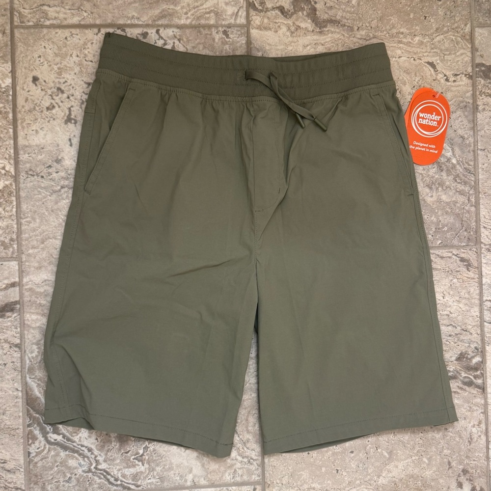 NWT Size XXL (18) Wonder Nation Olive Performance Shorts